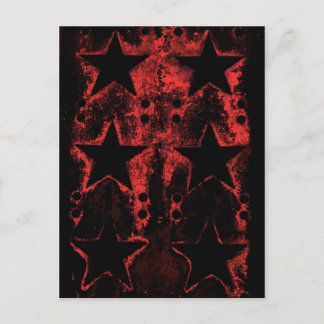 Carte Postale étoiles gothiques rouges et noires