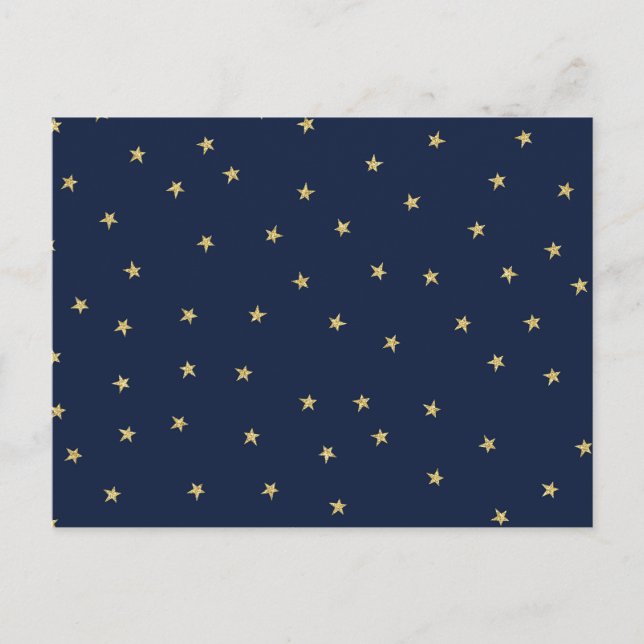 Carte Postale Étoiles Marine Et Or (Devant)