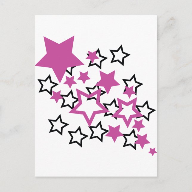 Carte Postale étoiles noires violettes (Devant)