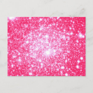 Carte Postale Étoiles roses brillantes