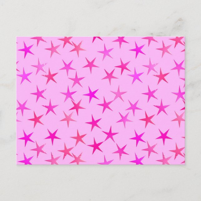 Carte Postale étoiles satinées, orchidée sur rose pâle (Devant)