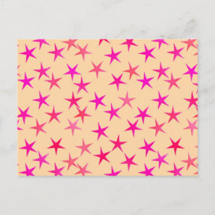 Carte Postale Étoiles satinées, teintes roses sur pêche