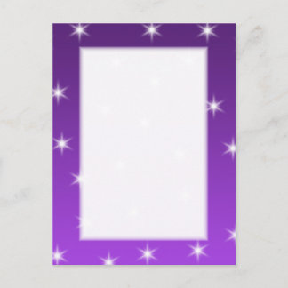 Carte Postale Etoiles violettes et blanches, Motif.