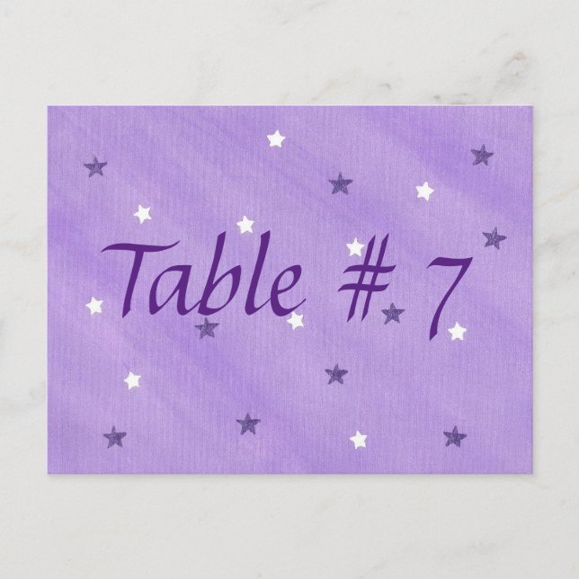 Carte Postale Etoiles violettes et blanches Numéro de tableau Ca (Devant)