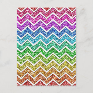 Carte Postale Etonnant cool tendance chevron zigzag motif arc-en