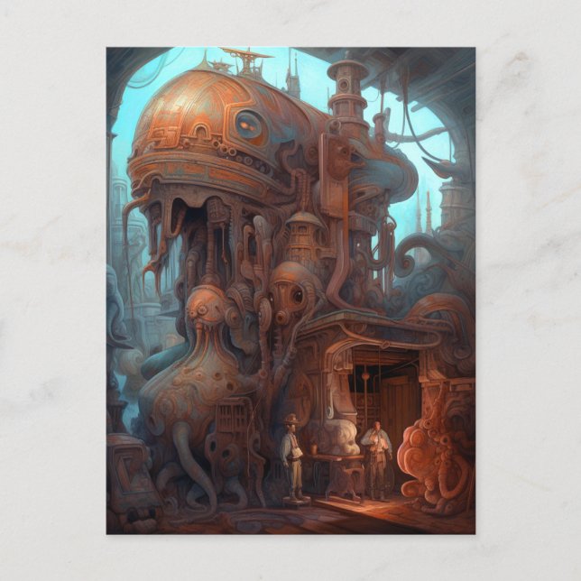 Carte Postale Étrange Machine Surreal Art (Devant)