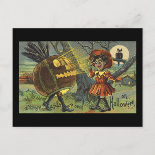 Carte Postale Étranges visions vues sur Halloween Vintage