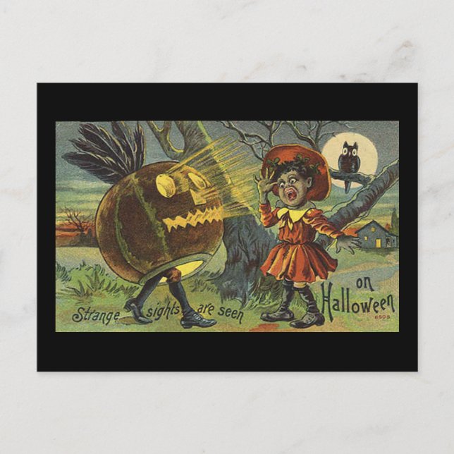 Carte Postale Étranges visions vues sur Halloween Vintage (Devant)