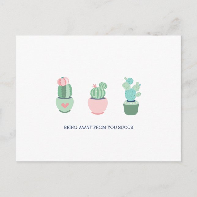 Carte Postale Être Absent Suce les Cactées Succulentes (Devant)