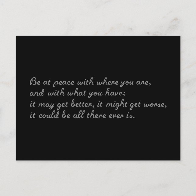 Carte Postale Être en paix (Devant)