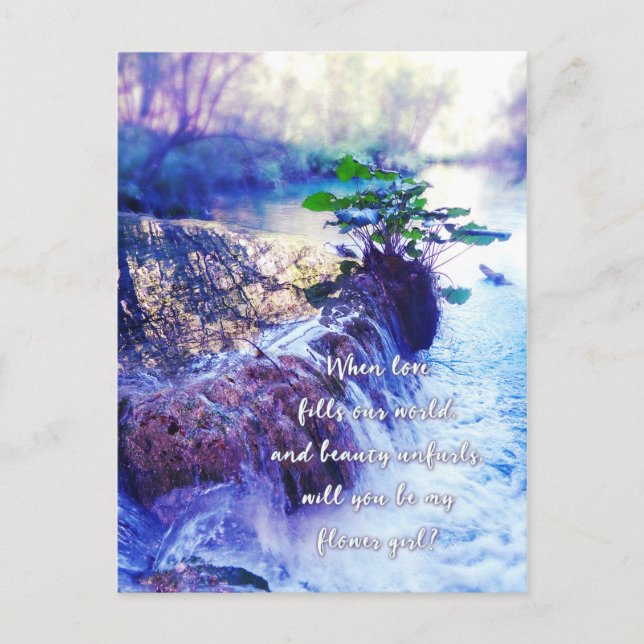 Carte Postale être mon invitation fille de fleurs waterhaze (Devant)