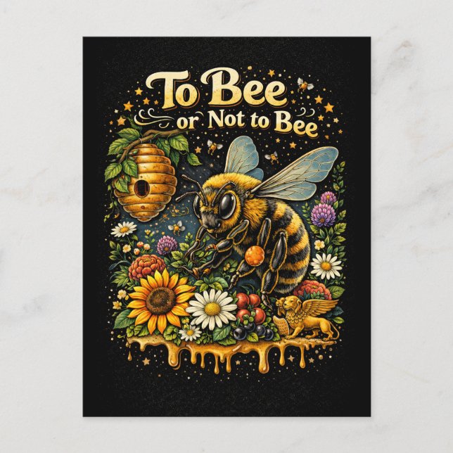 Carte Postale Être ou ne pas être abeille (Devant)