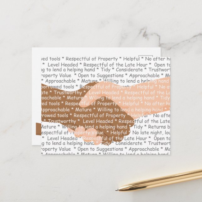 Carte Postale Être un bon voisin (Devant/Arrière en situation)