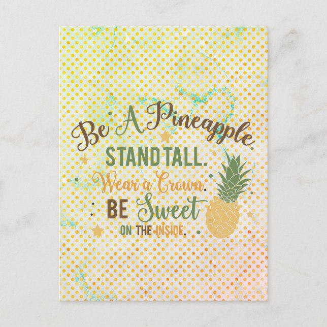 Carte Postale Être Une Citation Inspirationnelle D'Ananas (Devant)