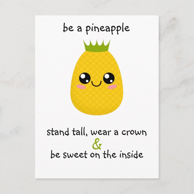 Carte Postale Être une motivation ananas (Devant)