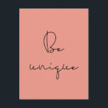 Carte Postale Être une police noire unique<br><div class="desc">Ne soyez pas comme les autres,  soyez unique : une citation inspirante,  des mots à vivre.</div>