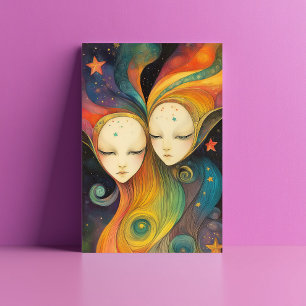 Carte Postale Êtres d'énergie extragalactique Entités lumineuses