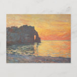 Carte Postale Etretat, Cliff of d`Aval, Sunset - Claude Monet<br><div class="desc">Artist: Claude Monet Completion Date: 1885 Style: Impressionism Genre: landscape Tags: sunrise,  sunset,  Normandy,  cliffs,  rocks,  Etretat,  nature,  ocean,  waves,  beach</div>