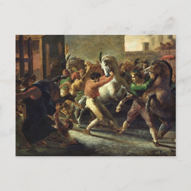 Carte Postale Étude de la race des chevaux barbares, 1817 (Devant)