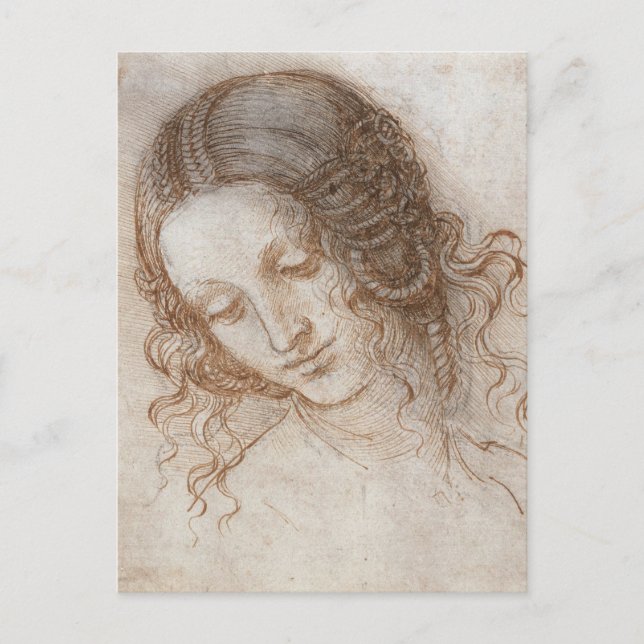 Carte Postale Étude de Léonard de Vinci pour la tête de Léda (Devant)