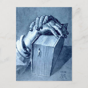 Carte Postale Étude des mains avec la Bible - Durer