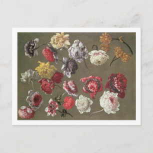 Carte Postale Étude des pivoines (huile sur toile)