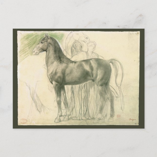 Carte Postale Étude d'un cheval par Edgar Degas, Art Vintage (Devant)