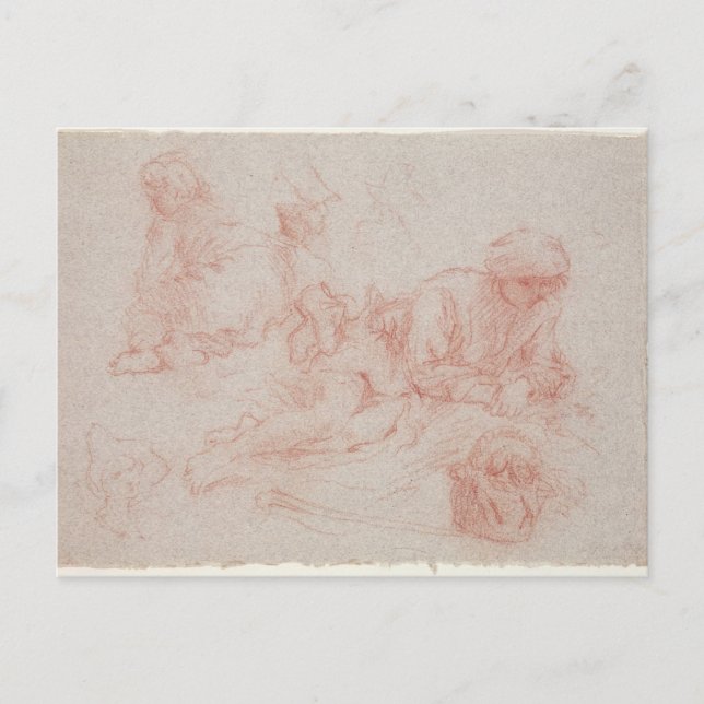 Carte Postale Étude d'un homme inclinable (Devant)