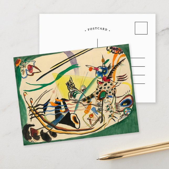 Carte Postale Étude pour Frontière verte | Kandinsky (Créateur téléchargé)