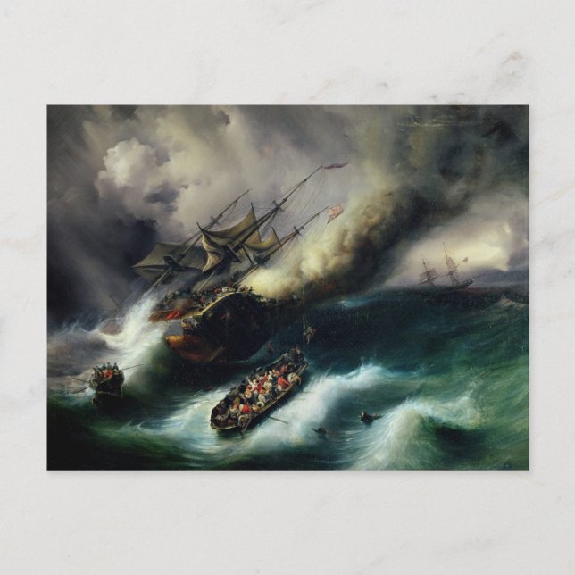 Carte Postale Étude pour l'incendie du 'Kent' en 1825 (Devant)