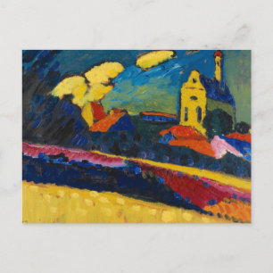 Carte Postale Étude pour Murnau, Paysage avec l'église