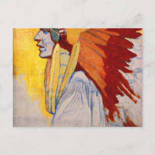 Carte Postale Étude Sioux Indian Par Alphonse Mucha