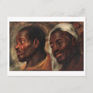 Carte Postale Études de deux hommes africains par Jacob Jordaens