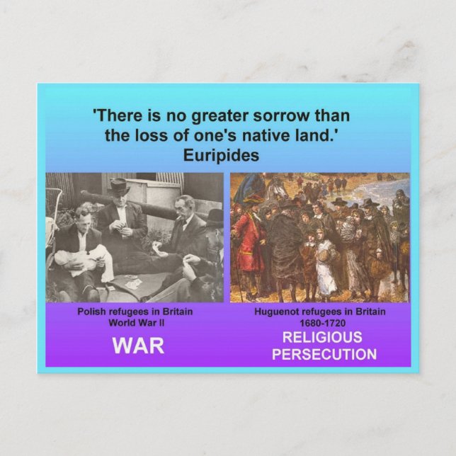 Carte Postale Études sociales, Réfugiés (Devant)