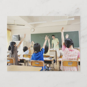 Carte Postale Étudiants d'école primaire à l'école 2