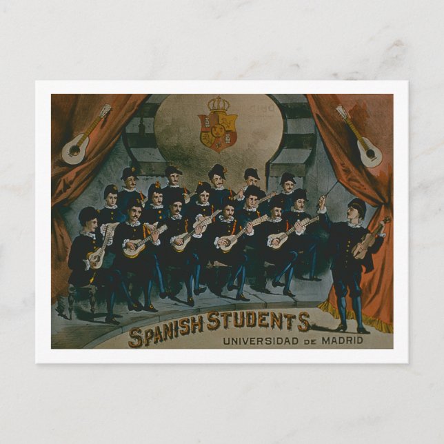 Carte Postale 'Etudiants espagnols, Université de Madrid' (coule (Devant)