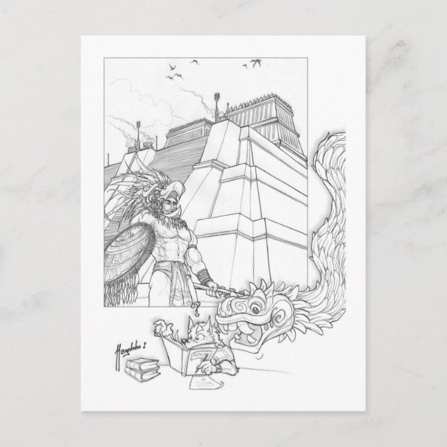 Carte Postale Étudier les Aztèques (Devant)