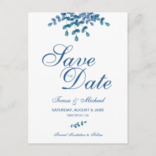Carte Postale Eucalyptus aquarelle mariage vert Enregistrer la d