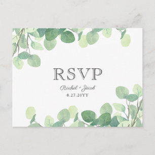 Carte Postale Eucalyptus Aquarelle Verdure Mariage RSVP