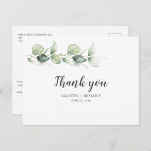 Carte Postale Eucalyptus Botanique Aquarelle Mariage de feuillag