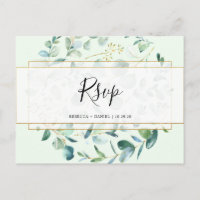 Eucalyptus géométrique vert Rsvp