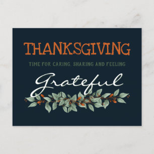 Carte Postale Eucalyptus moderne se sentant Gratuit Thanksgiving