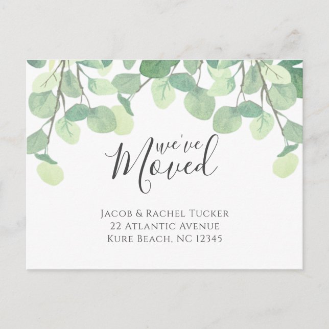 Carte Postale Eucalyptus Nous avons Déménagé Faire-part (Devant)