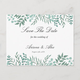 Carte Postale Eucalyptus Rustic Greenery Mariage Enregistrer La 