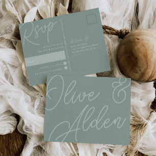 Carte Postale Eucalyptus   Script Watermark RSVP