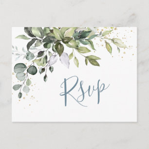 Carte Postale Eucalyptus Verdure Aquarelle Mariage RSVP