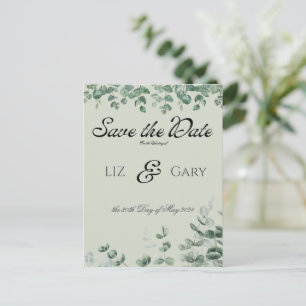 Carte Postale Eucalyptus Verdure Mariage élégant Enregistrer la 