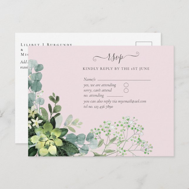 Carte Postale Eucalyptus Verdure Mariage Foliage Bébés Respirer (Devant / Derrière)