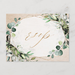 Carte Postale Eucalyptus Verdure Moderne Mariage géométrique RSV