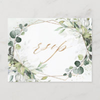 Eucalyptus Verdure Moderne Mariage géométrique RSV